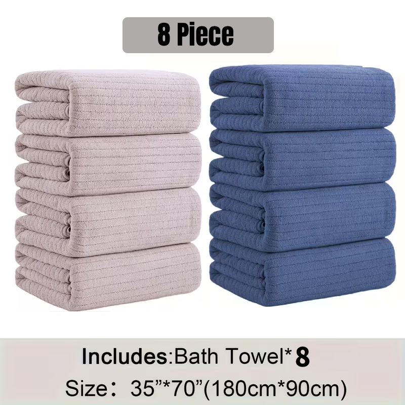 [8 Pack XL Bath Towels]35"x70" Extra Large Towel Microfiber Absorbent XL Bath Sheet Super Soft Bathroom Towels Set