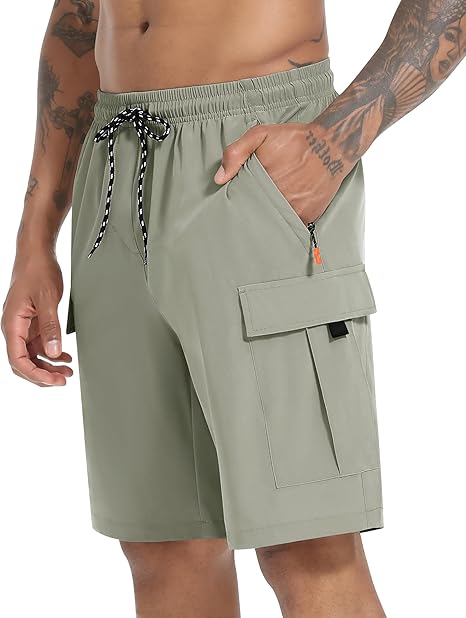 Men's Casual Stretch Cargo Shorts Quick Dry Lightweight Stretch Hiking Shorts for Men with 5 Pockets