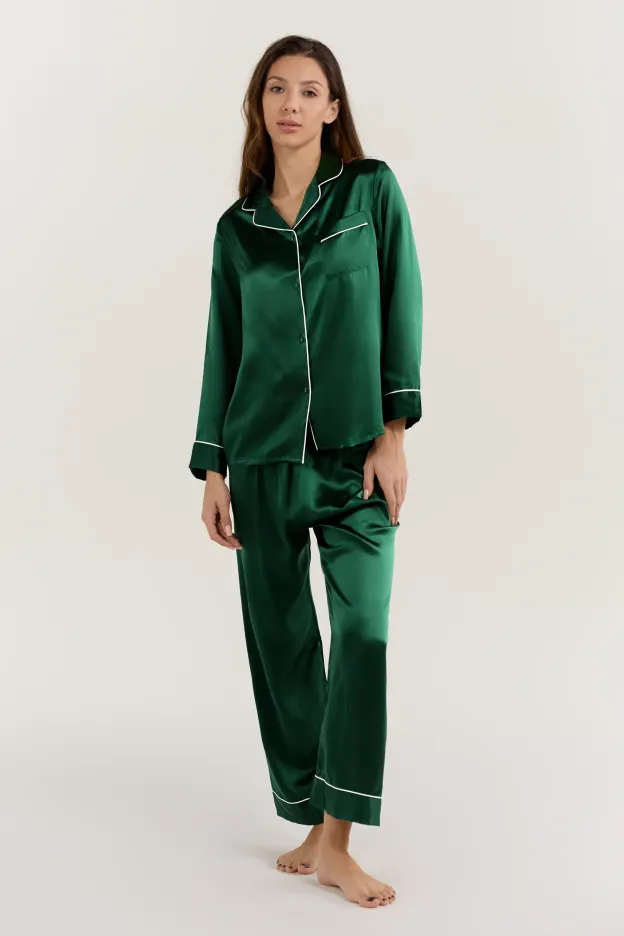Women’s Long-Sleeve & Pants Silk Pajama