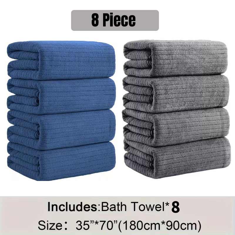 [8 Pack XL Bath Towels]35"x70" Extra Large Towel Microfiber Absorbent XL Bath Sheet Super Soft Bathroom Towels Set