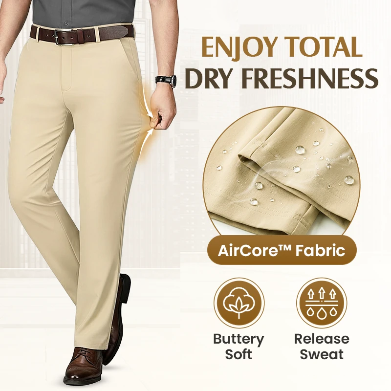 Men's Premium Non-Iron Stretch Classic Casual Trousers