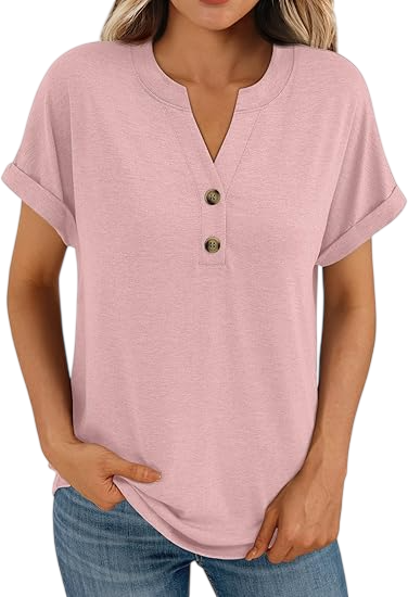 Women’s Casual V-Neck Henley Top