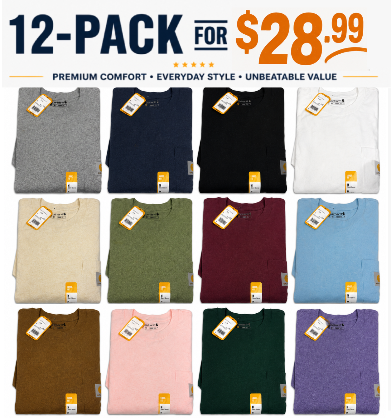 🔥Last Day Promotion!🔥CHT Men's WIP TEE Workwear Heavyweight Short-Sleeve T-Shirt - Loose Fit