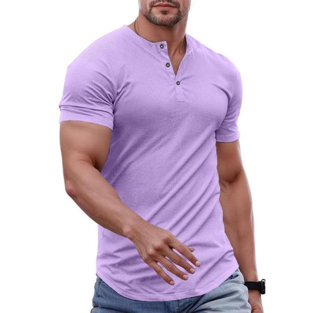 Men's simple and fitted stand-collar harem shirt