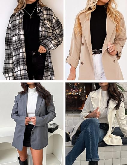 Women's elegant thick warm turtleneck long-sleeved sweater - Soft Pink - Regular Fit H-Line Silhouette