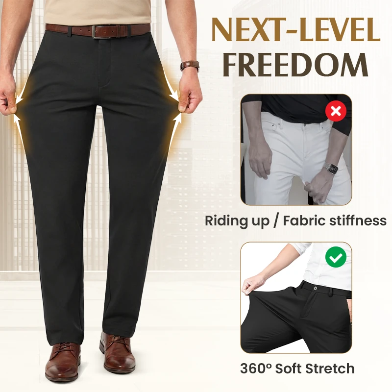 Men's Premium Non-Iron Stretch Classic Casual Trousers