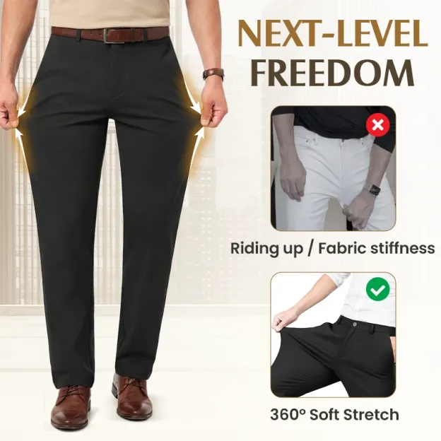 Men's Premium Non-Iron Stretch Classic Casual Trousers