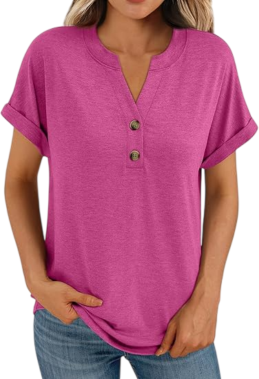 Women’s Casual V-Neck Henley Top