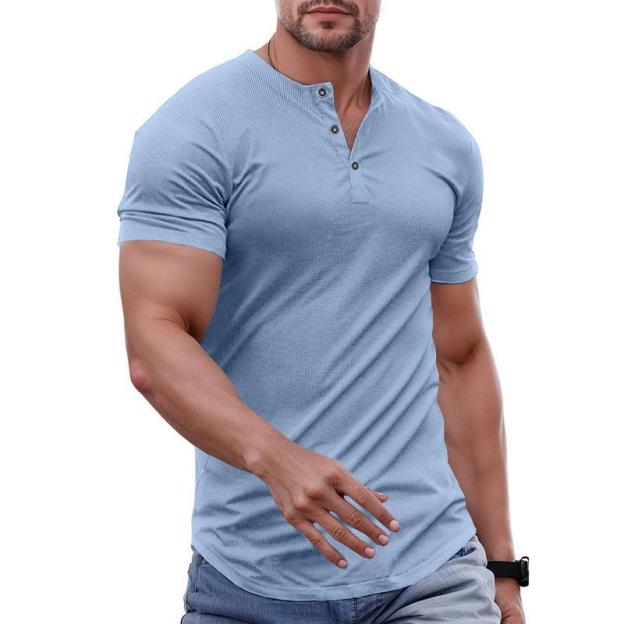 Men's simple and fitted stand-collar harem shirt