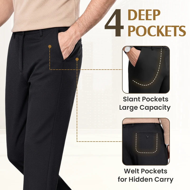 Men's Premium Non-Iron Stretch Classic Casual Trousers
