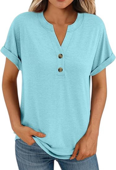 Women’s Casual V-Neck Henley Top