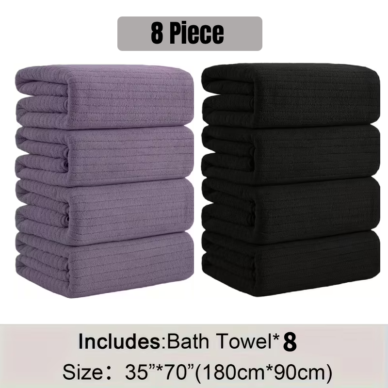 [8 Pack XL Bath Towels]35"x70" Extra Large Towel Microfiber Absorbent XL Bath Sheet Super Soft Bathroom Towels Set