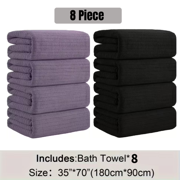 [8 Pack XL Bath Towels]35"x70" Extra Large Towel Microfiber Absorbent XL Bath Sheet Super Soft Bathroom Towels Set