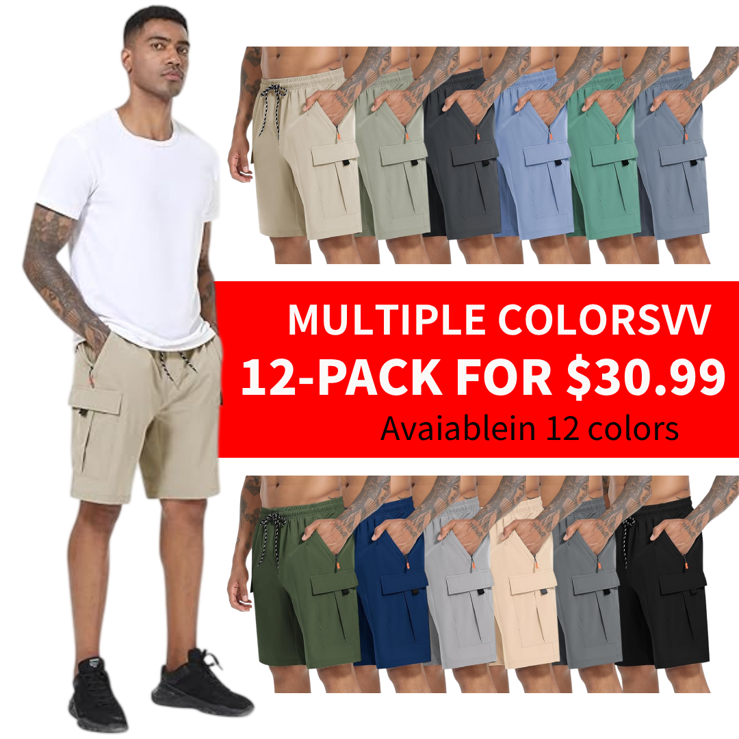 Men's Casual Stretch Cargo Shorts Quick Dry Lightweight Stretch Hiking Shorts for Men with 5 Pockets