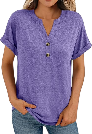 Women’s Casual V-Neck Henley Top