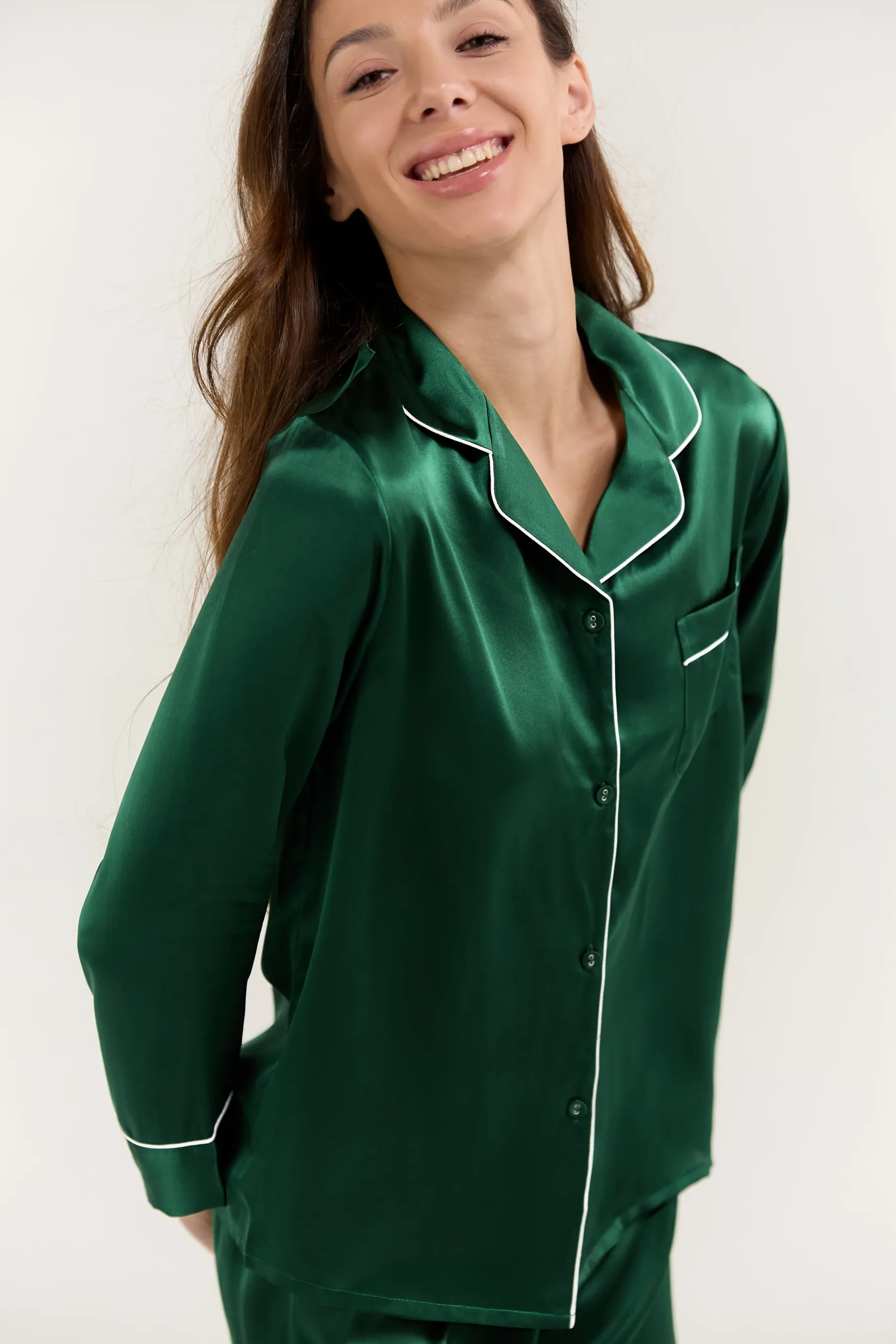 Women’s Long-Sleeve & Pants Silk Pajama