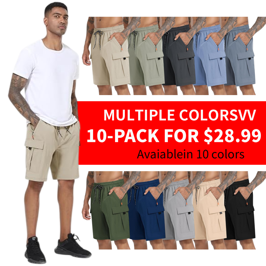Men's Casual Stretch Cargo Shorts Quick Dry Lightweight Stretch Hiking Shorts for Men with 5 Pockets