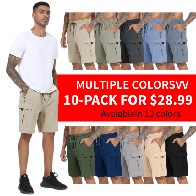 Men's Casual Stretch Cargo Shorts Quick Dry Lightweight Stretch Hiking Shorts for Men with 5 Pockets