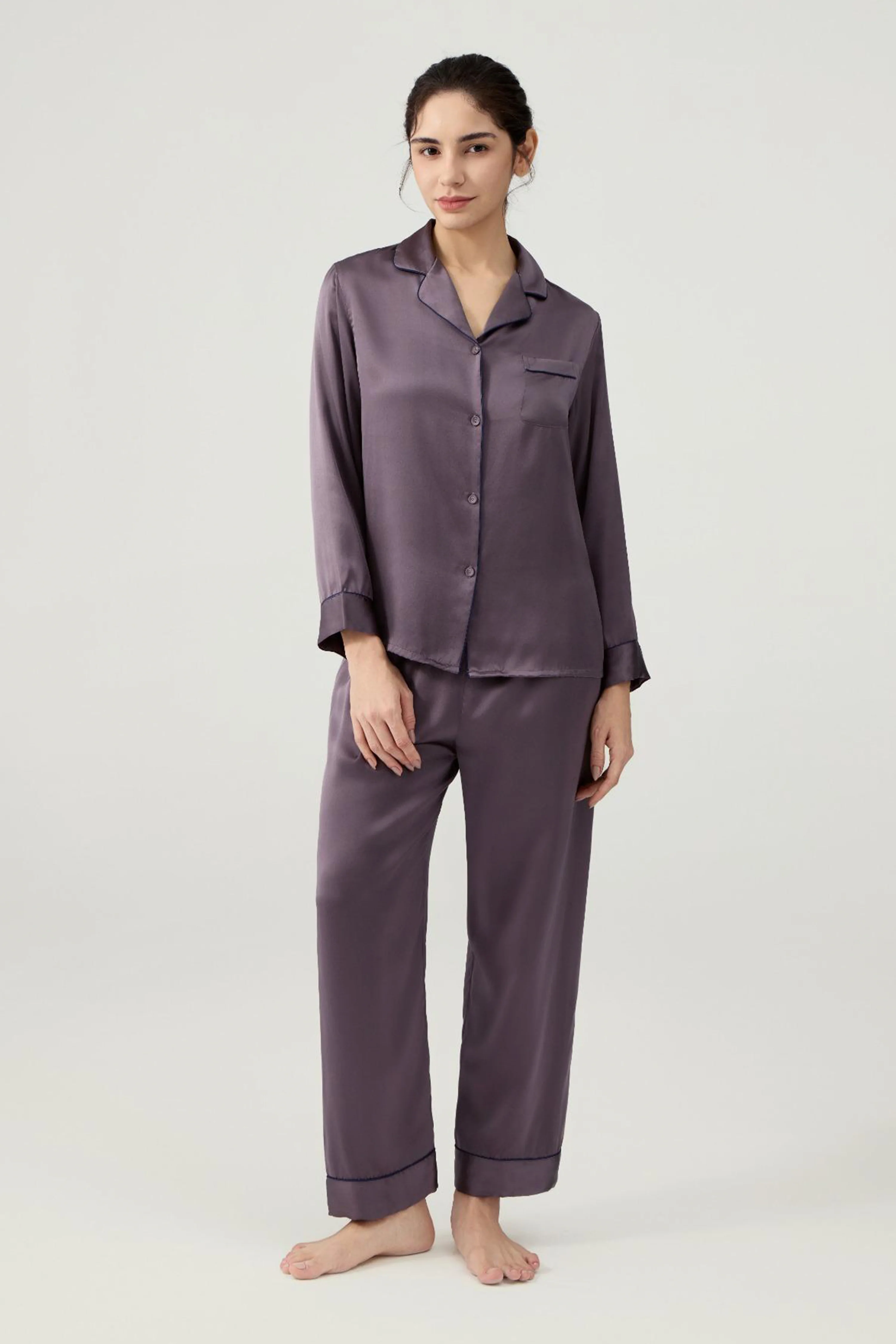 Women’s Long-Sleeve & Pants Silk Pajama