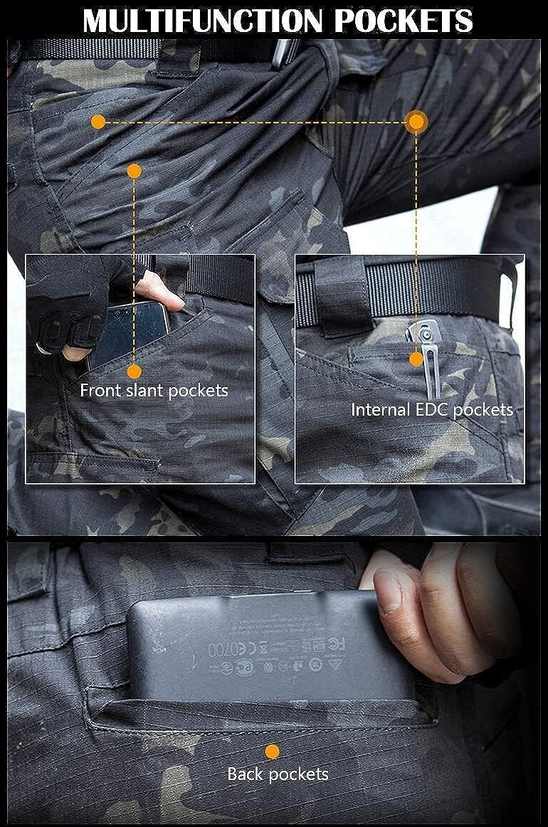 (7 Pants)  Men's Outdoor Tactical Pants Rip Stop Lightweight Waterproof Military Combat