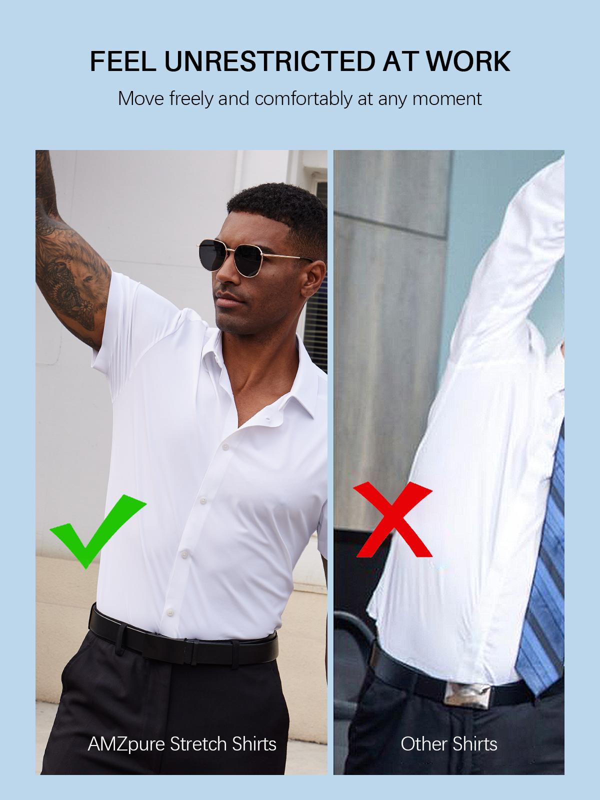 2-Pack Alimens&Gentle Men's Stretch Dress Shirts Short Sleeve Slim Fit Business Casual Button Down Shirts Muscle Fit Men's Dress Shirts Shortsleeve Menswear gifts for dad Top Plain 2-Pack Alimens&Gentle Men's Stretch Dress Shirts Short Sleeve Slim Fit Business Casual Button Down Shirts Muscle Fit Men's Dress Shirts Shortsleeve Menswear gifts for dad Top Plain