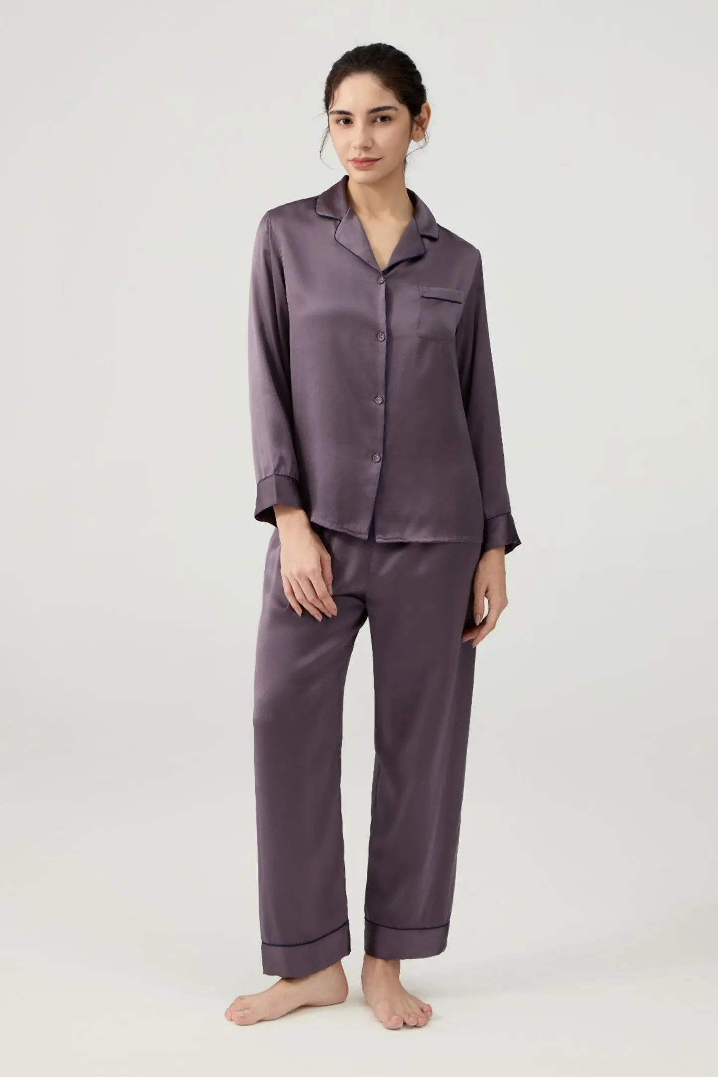 Women’s Long-Sleeve & Pants Silk Pajama