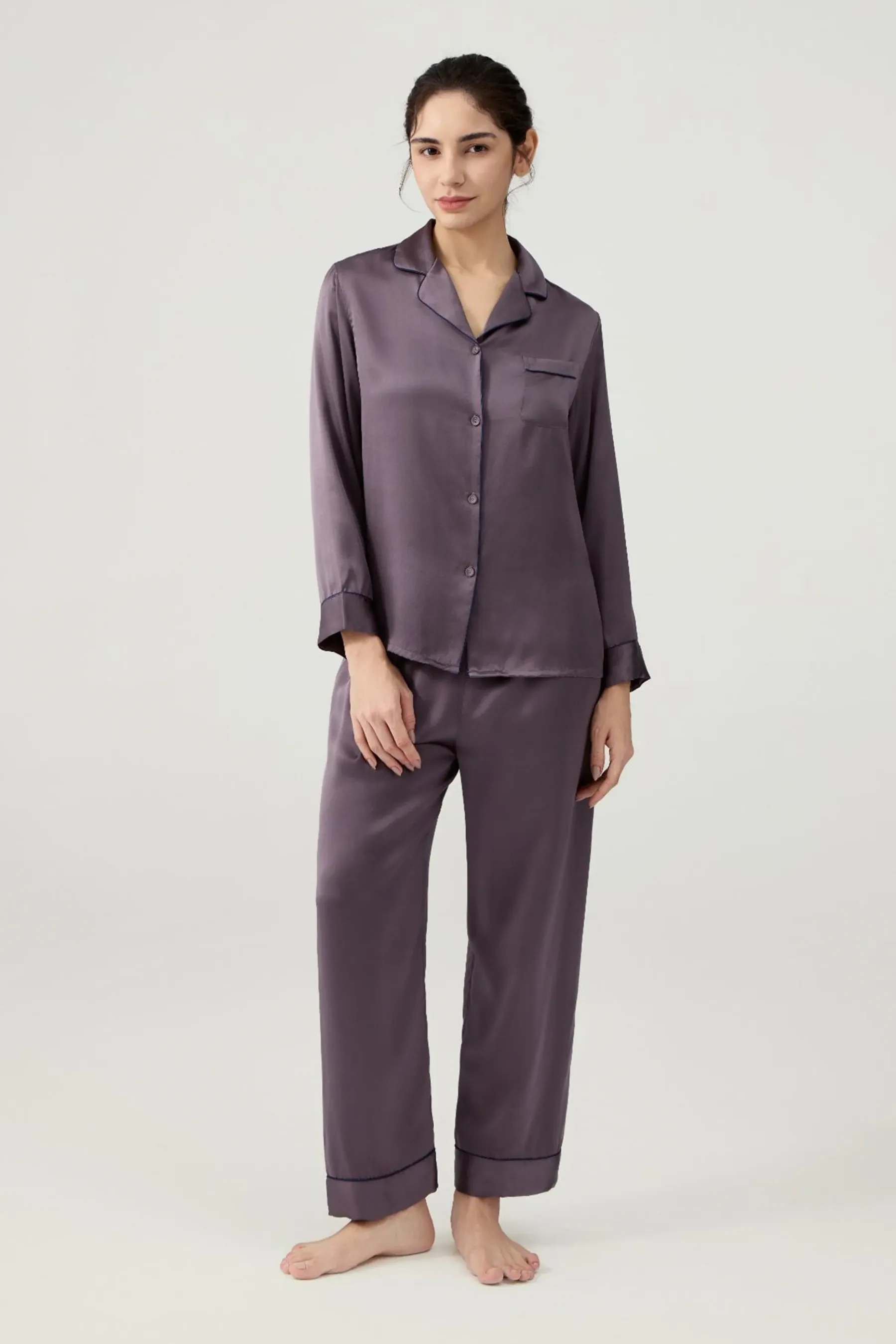 Women’s Long-Sleeve & Pants Silk Pajama