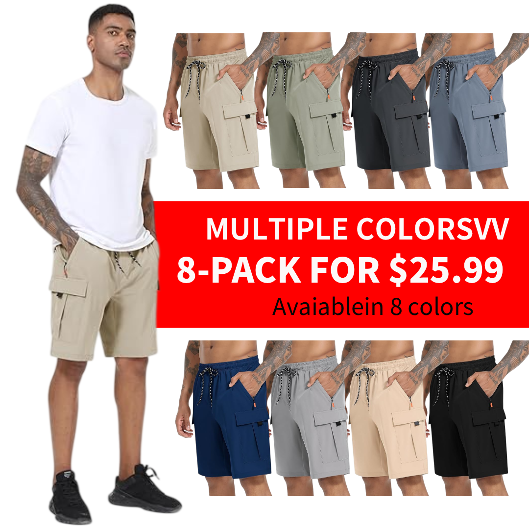Men's Casual Stretch Cargo Shorts Quick Dry Lightweight Stretch Hiking Shorts for Men with 5 Pockets