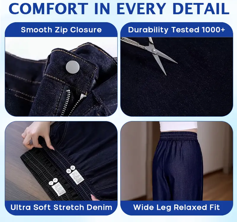 🏆Hot Sale⚡ SoftStretch™ High-Waist Comfort Jeans – Premium Stretch Denim