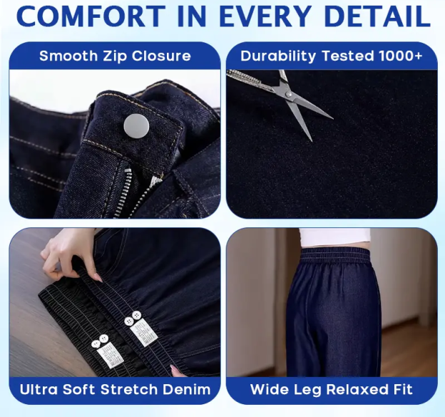 🏆Hot Sale⚡ SoftStretch™ High-Waist Comfort Jeans – Premium Stretch Denim