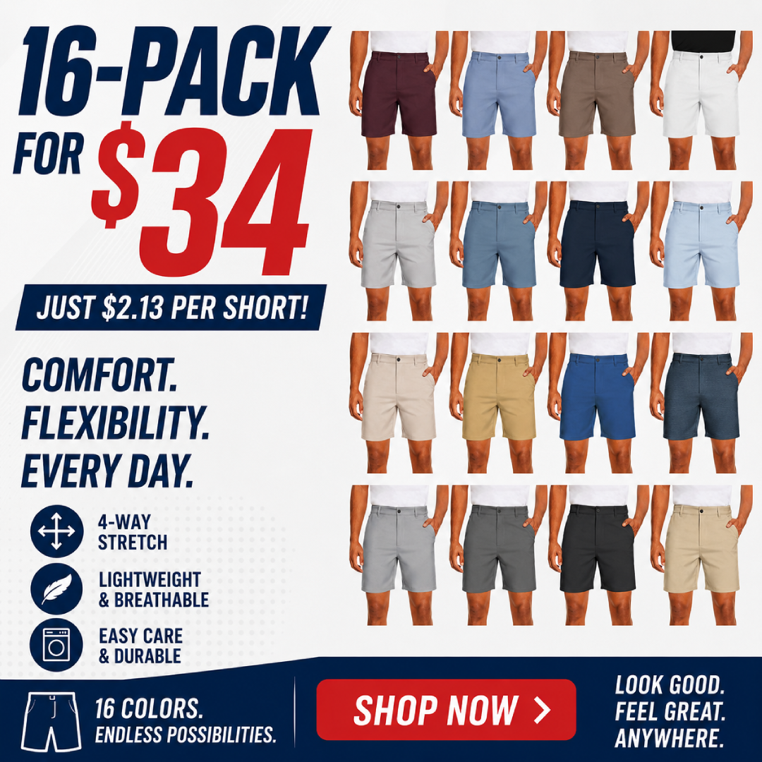 ⛳ Men's 7" Lightweight Quick-Dry Golf Shorts with Pockets – Stretch Casual Athletic Shorts for Golf, Travel & Everyday Wear