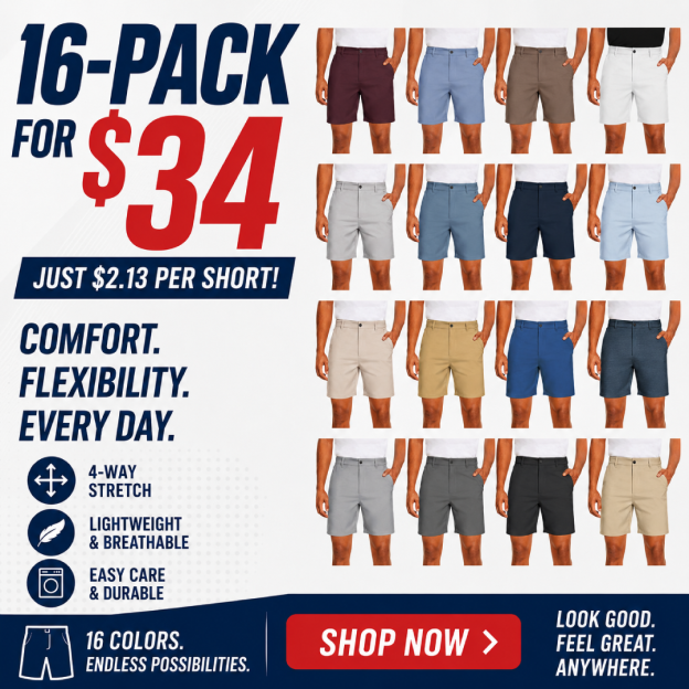 ⛳ Men's 7" Lightweight Quick-Dry Golf Shorts with Pockets – Stretch Casual Athletic Shorts for Golf, Travel & Everyday Wear