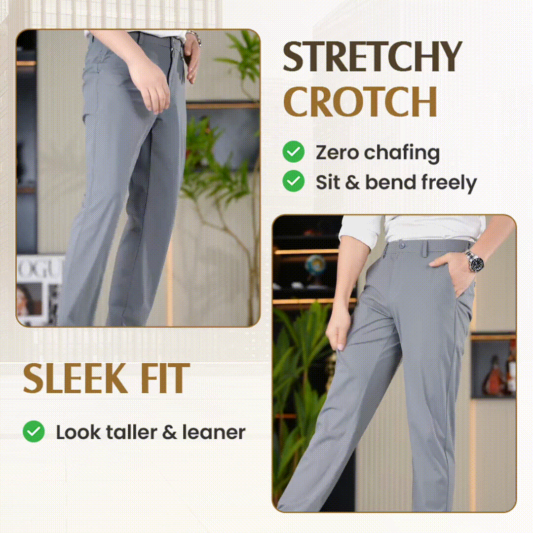 Men's Premium Non-Iron Stretch Classic Casual Trousers
