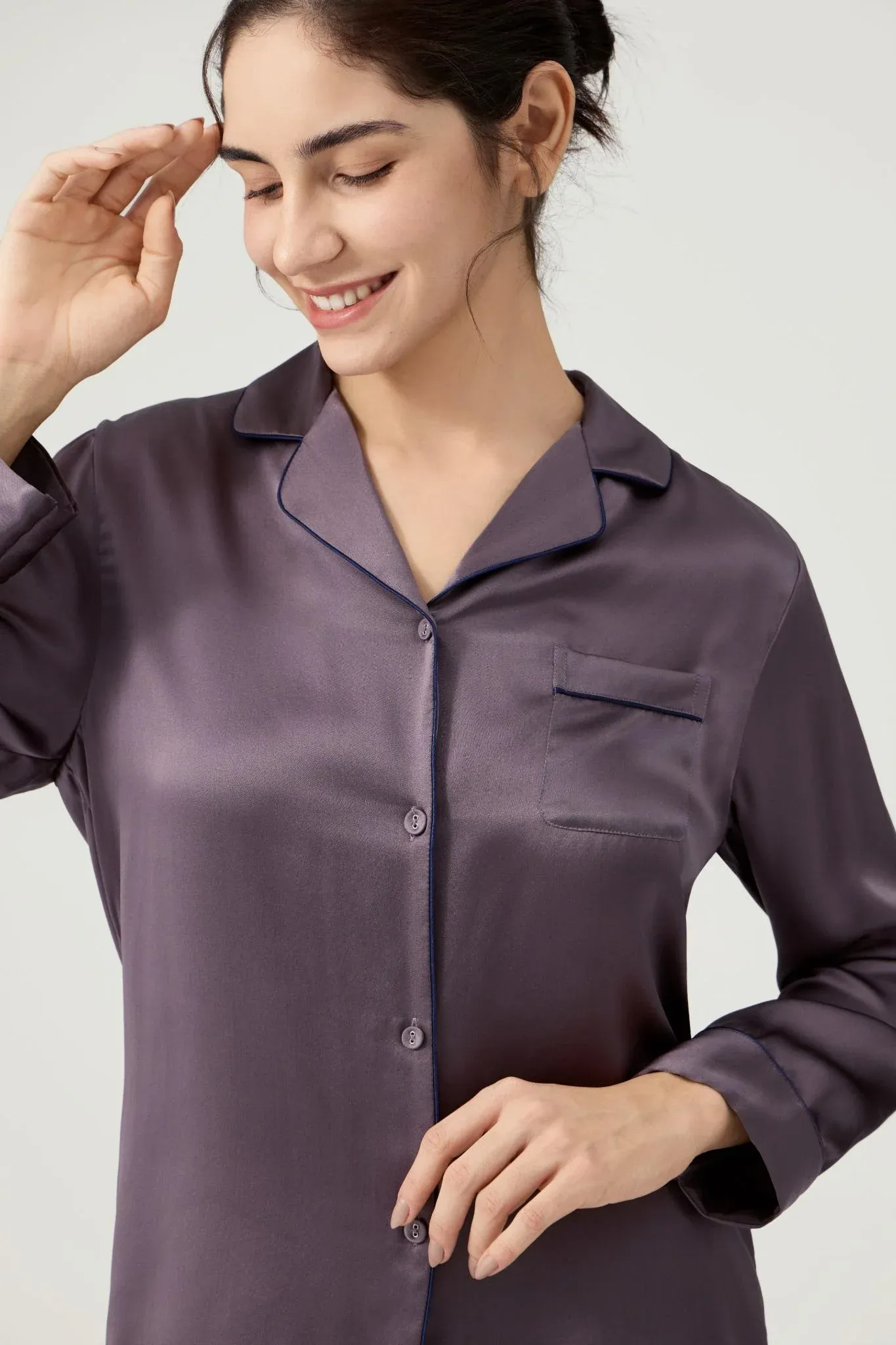 Women’s Long-Sleeve & Pants Silk Pajama