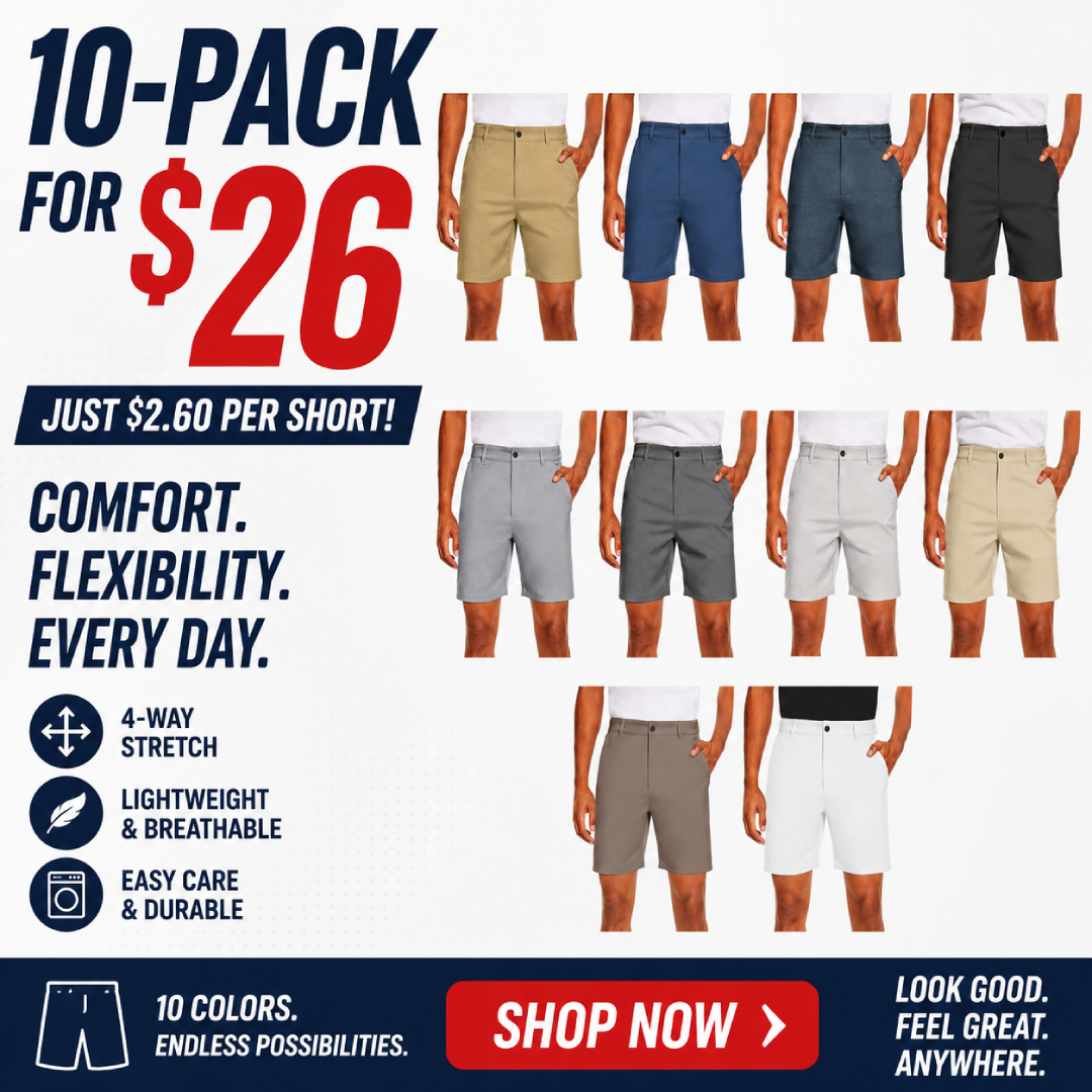 ⛳ Men's 7" Lightweight Quick-Dry Golf Shorts with Pockets – Stretch Casual Athletic Shorts for Golf, Travel & Everyday Wear