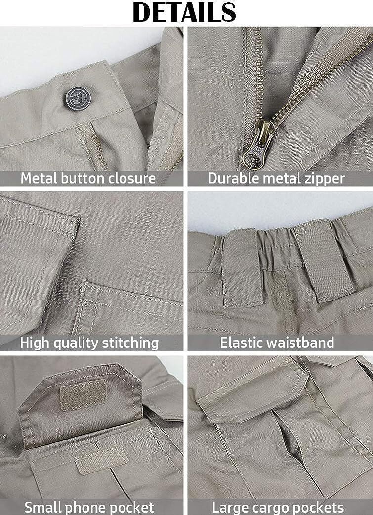 (7 Pants)  Men's Outdoor Tactical Pants Rip Stop Lightweight Waterproof Military Combat