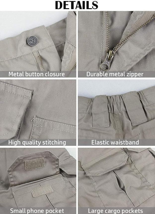 (7 Pants)  Men's Outdoor Tactical Pants Rip Stop Lightweight Waterproof Military Combat