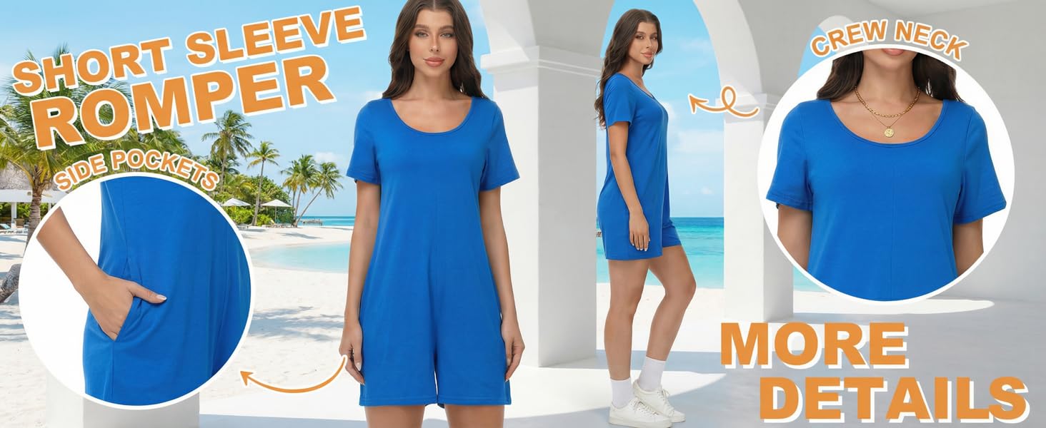 Soft Knit Loose Fit One Piece Short Jumpsuit for Women