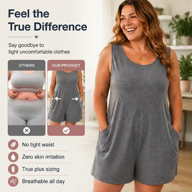 👗 LIMITED-TIME 90% OFF! 💥 Women's Plus Size Sleeveless Jumpsuit with Pockets – Flowy, Comfortable, Versatile ✨