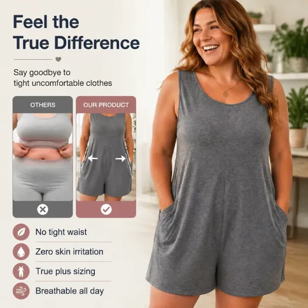 👗 LIMITED-TIME 90% OFF! 💥 Women's Plus Size Sleeveless Jumpsuit with Pockets – Flowy, Comfortable, Versatile ✨