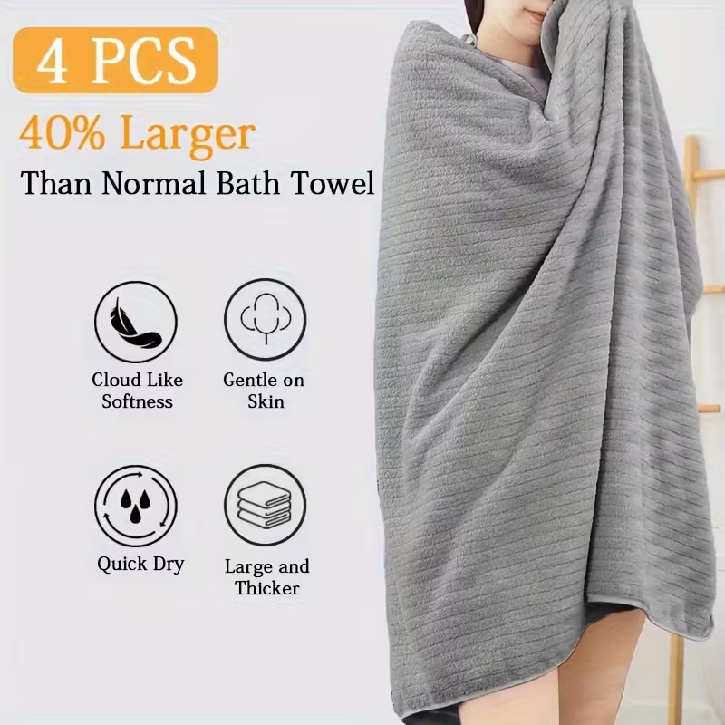 [8 Pack XL Bath Towels]35"x70" Extra Large Towel Microfiber Absorbent XL Bath Sheet Super Soft Bathroom Towels Set
