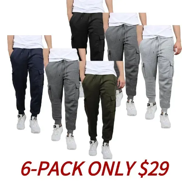 Men's Fleece Lined Cargo Jogger Sweatpants