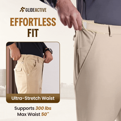 GlideActive - Ultra-Stretch Comfort Khaki Pants