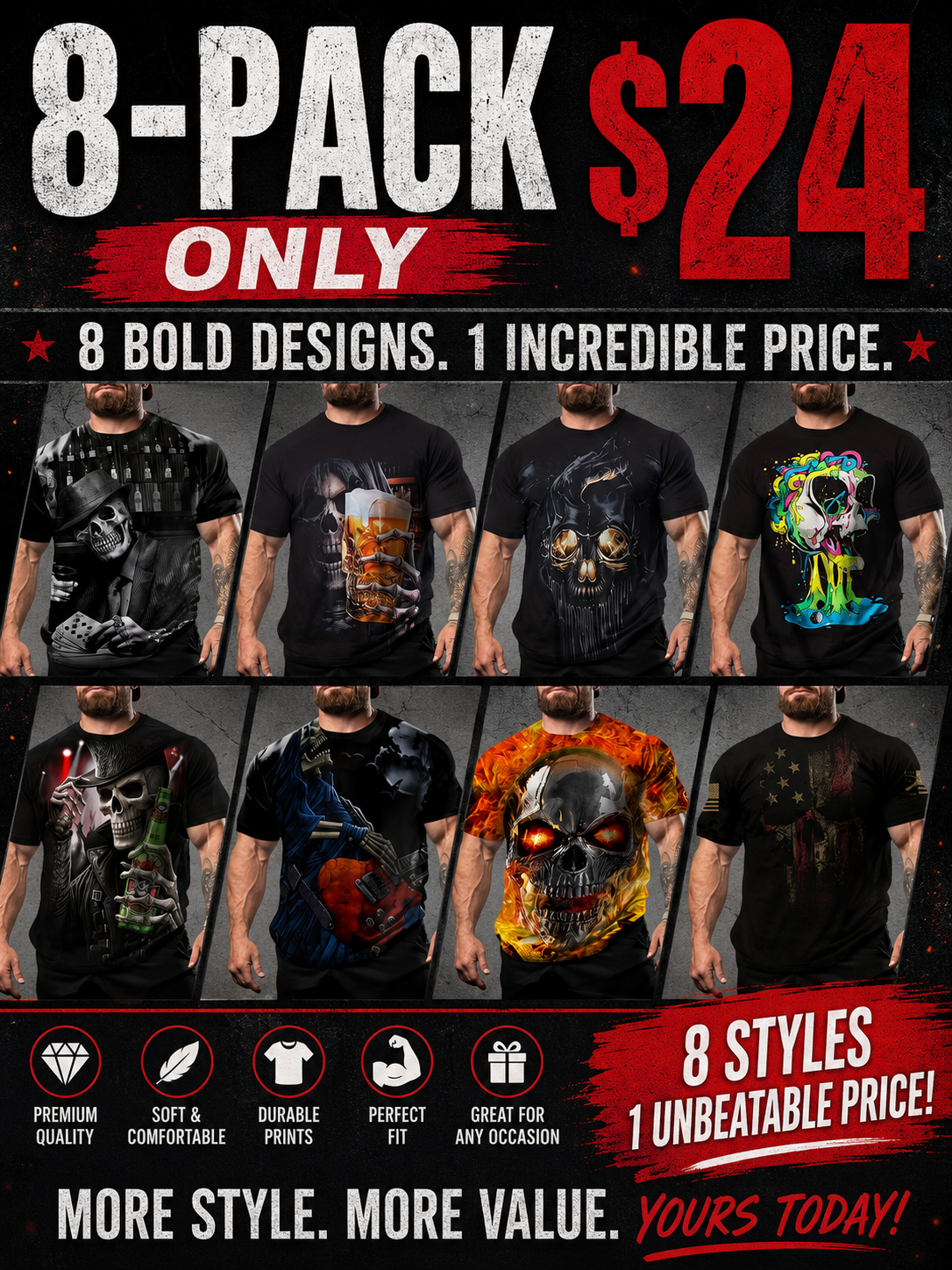 9pcs Men's Shirts in Various Colors