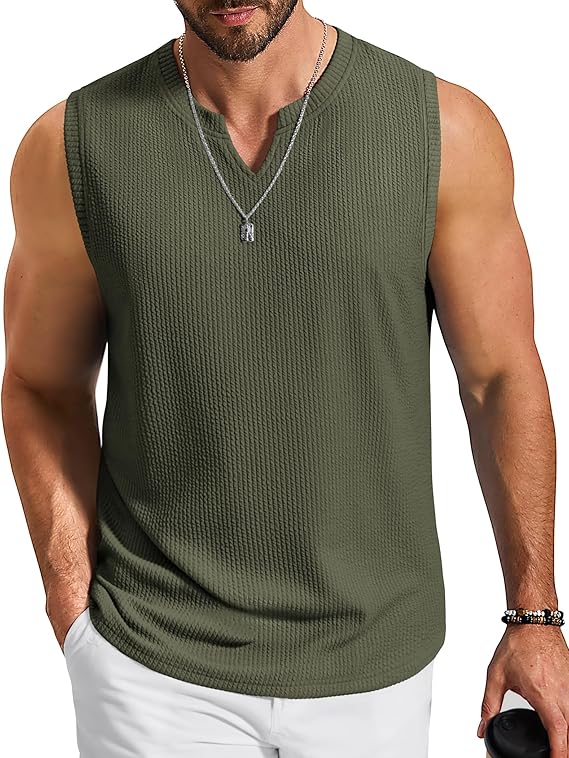 Men's Casual V-Neck Jacquard Knit Sleeveless Vest