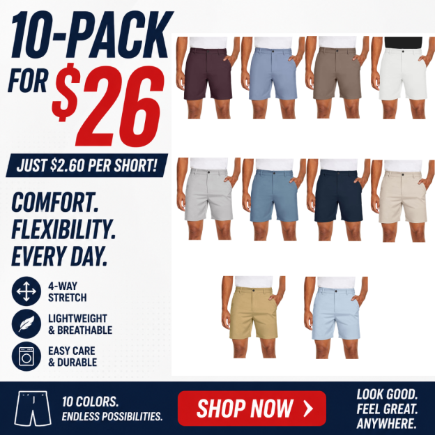 ⛳ Men's 7" Lightweight Quick-Dry Golf Shorts with Pockets – Stretch Casual Athletic Shorts for Golf, Travel & Everyday Wear