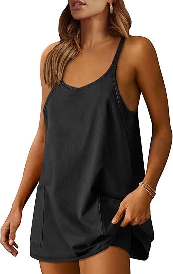 Women's Sleeveless Mini Dress with Built-in Shorts