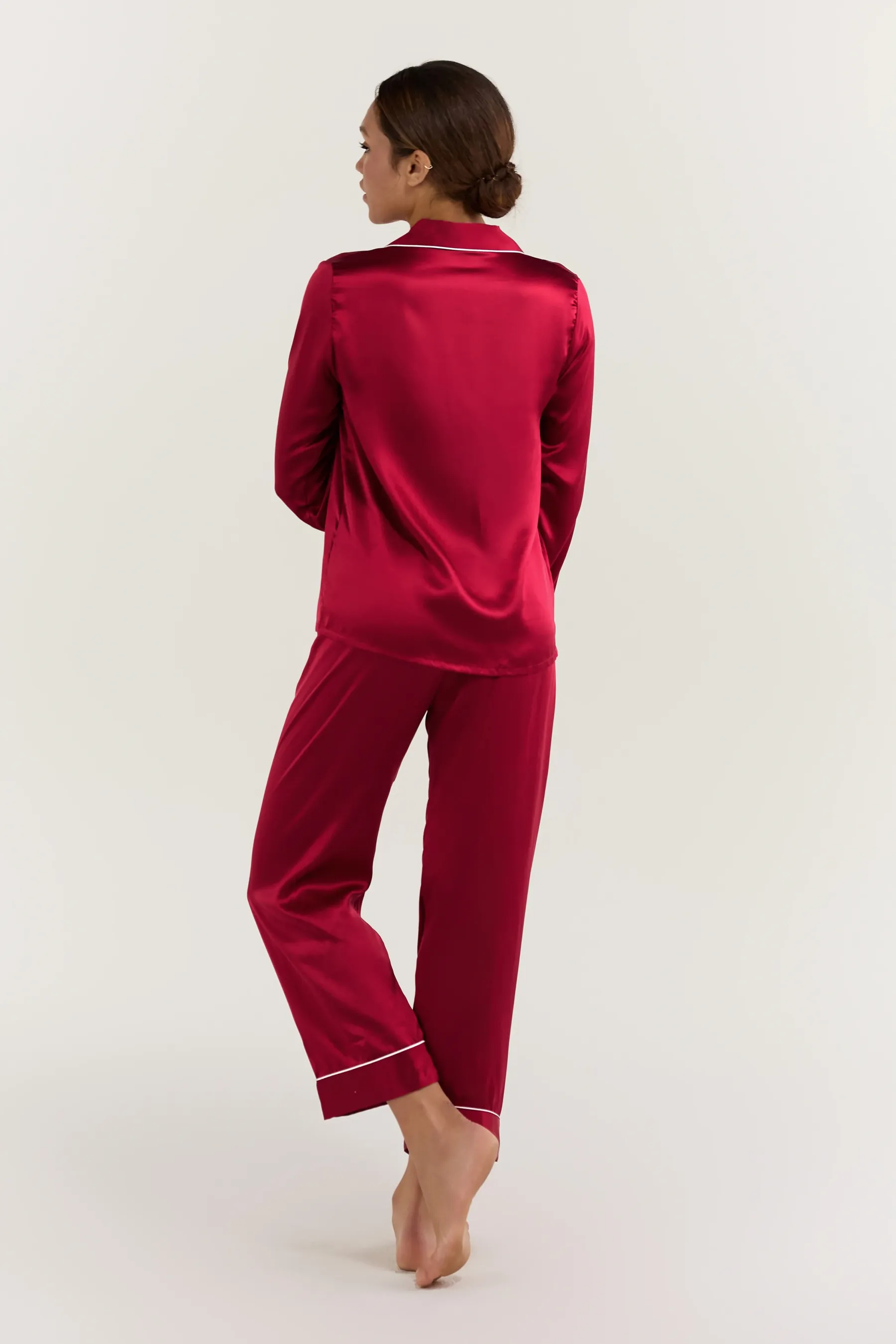Women’s Long-Sleeve & Pants Silk Pajama