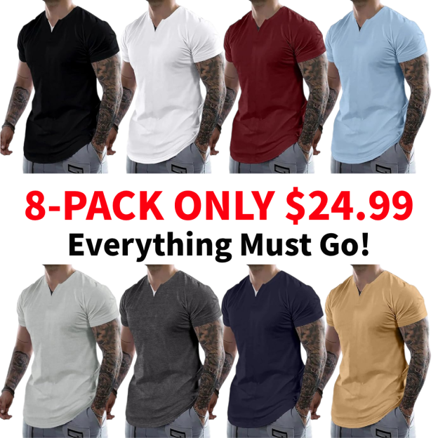 Men's Casual V-Neck T-Shirt