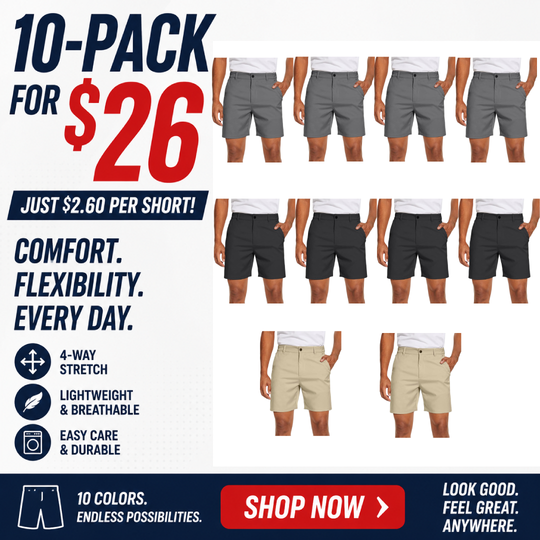 ⛳ Men's 7" Lightweight Quick-Dry Golf Shorts with Pockets – Stretch Casual Athletic Shorts for Golf, Travel & Everyday Wear